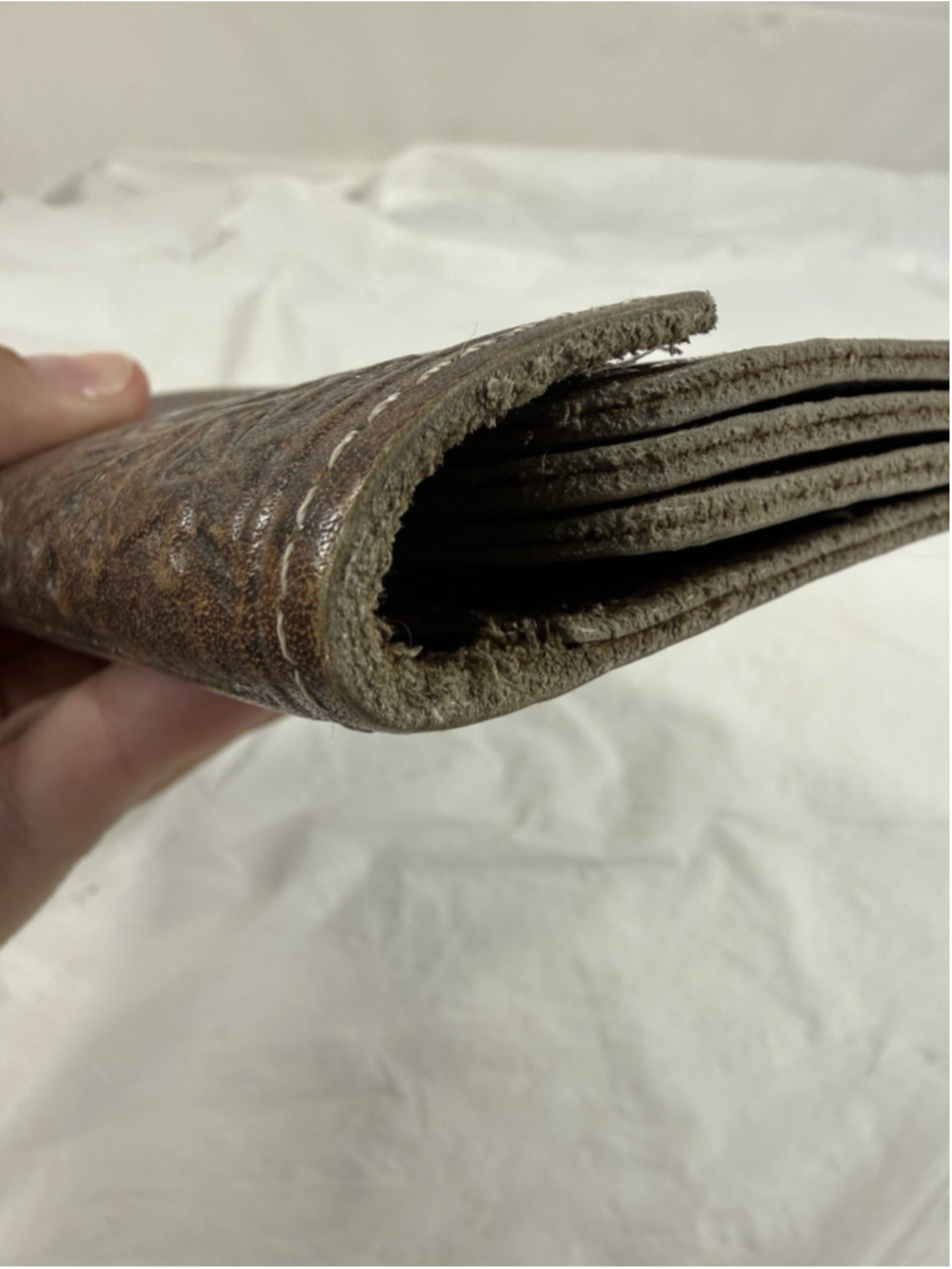 Cowhide Brazil Tooled Brown Leather Wallet - Picture 9 of 15